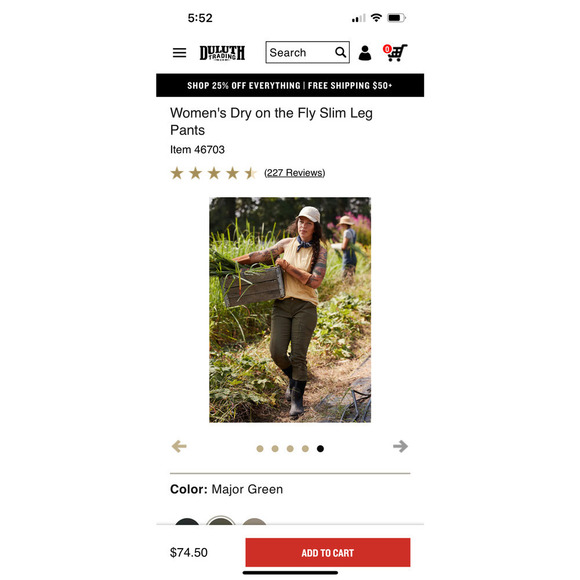 Duluth Trading co Women’s Dry On The Fly Slim Leg Pants - Picture 12 of 14